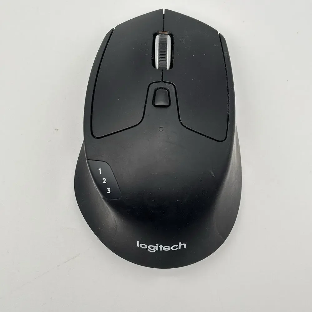 Logitech M720 Triathlon Wireless Mouse, With Dongle - Black - Tested. Works.